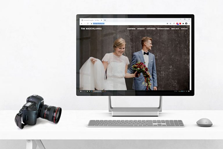 Internetseite für Hochzeitsfotograf